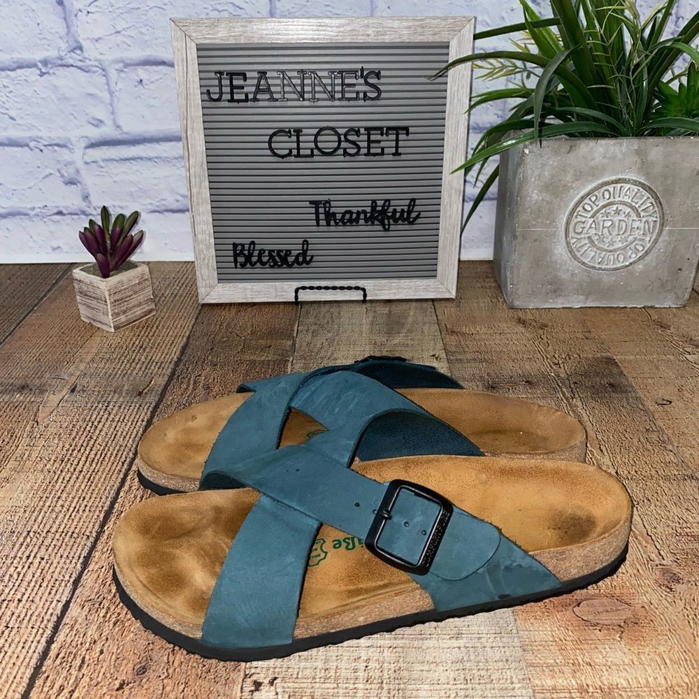 Comfortfüße 
Handmade Leather & Cork Comfort Footbed Sandals Comfortfusse